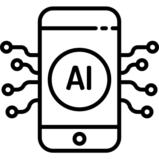 Ai connect technology mobile phone icon