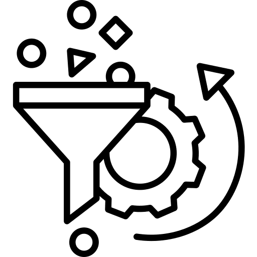 Data filter processing data icon