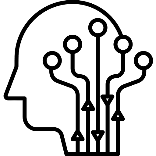 Humanoid science fiction android science icon