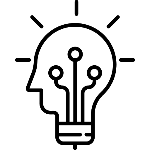 Mind futuristic electronics machine icon