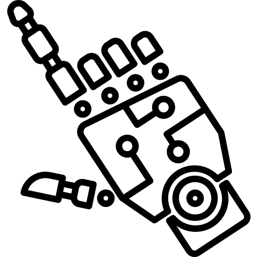 Robotic hand robotics hand electronics icon