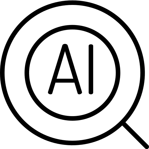 Artificial intelligence loupe android ai icon