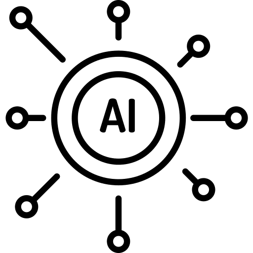 Artificial intelligence networking futuristic wire icon