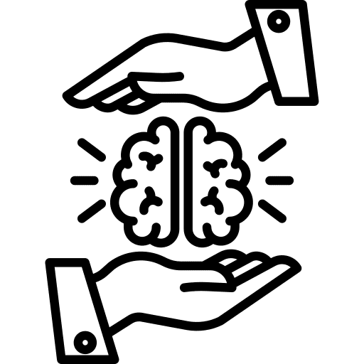 Brain brain security hand icon