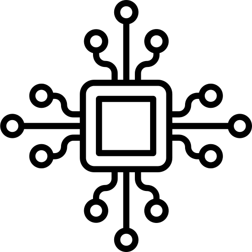 Chip robotics artificial intelligence chip icon