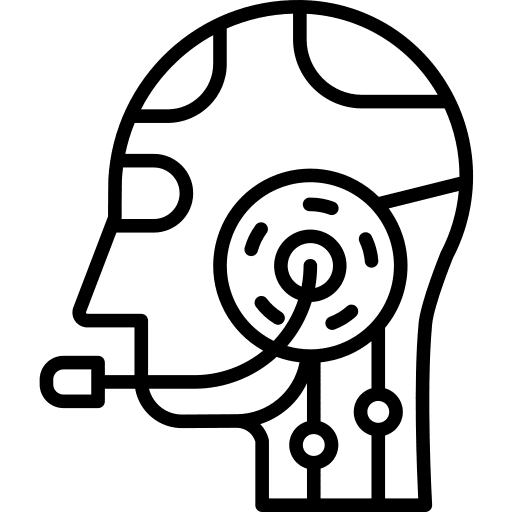 Customer service microphone robot avatar icon