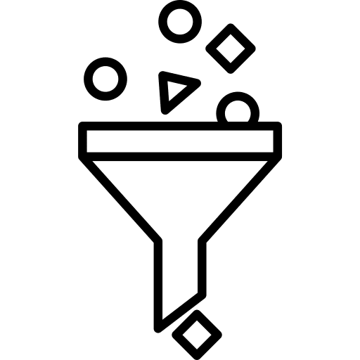 Filter seo and web process funnel icon