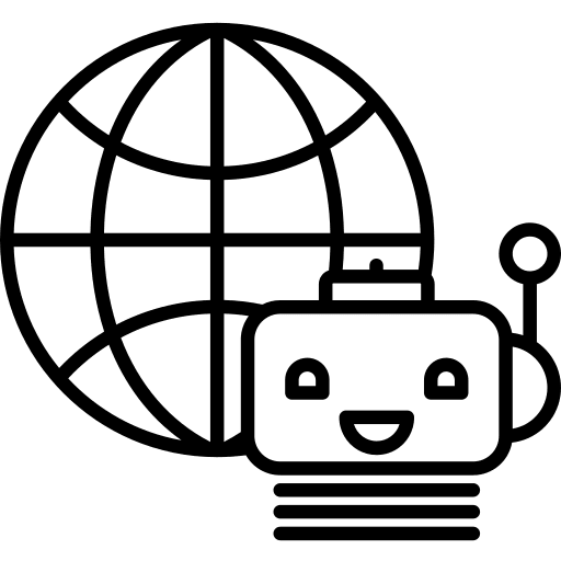 Globe worldwide earth grid ai icon