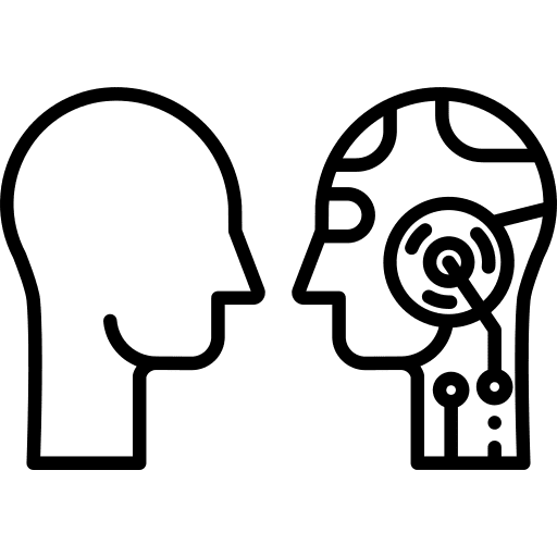 Human machine science fiction electronics icon