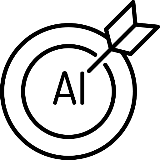 Target artificial intelligence technology electronics icon