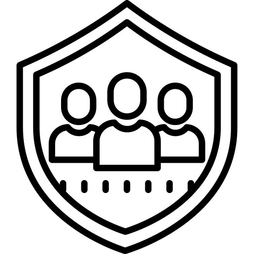 Team shield business safety icon