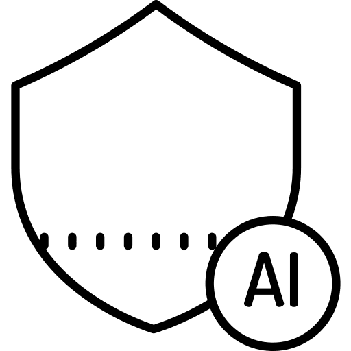 Ai protected technology security icon