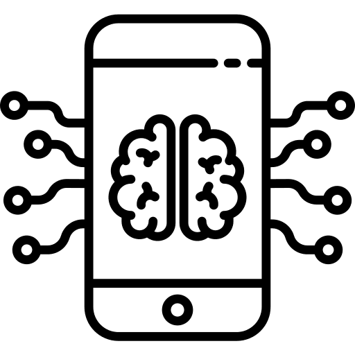 Artificial intelligence ai science fiction brain icon