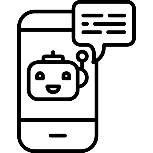 Bot mobile phone cellphone assistant icon