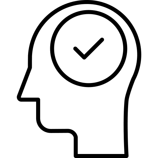 Correct mind head mark icon