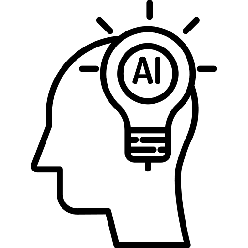 Head futuristic technology user icon