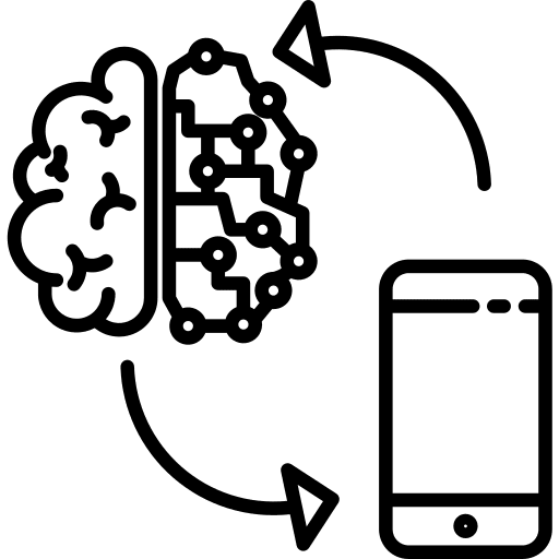 Synchronization smartphone mobile artificial intelligence icon