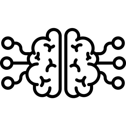 Brain connections network networking icon