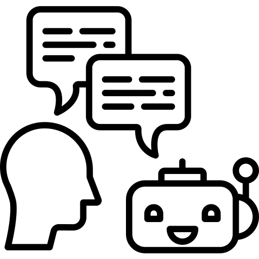 Chat robot electronics bot icon