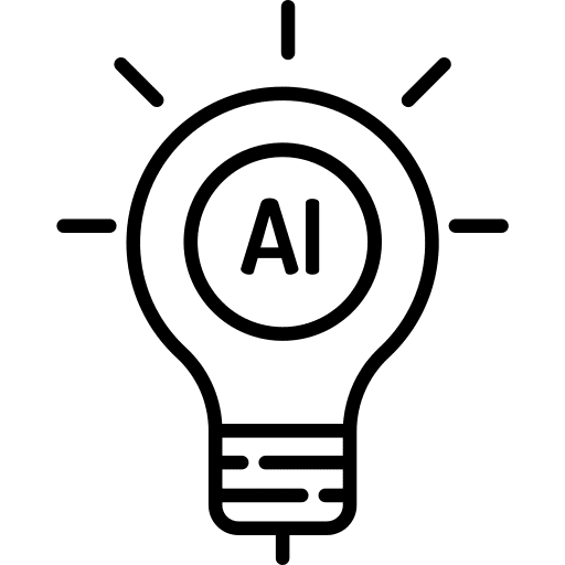 Innovation ai idea light bulb icon