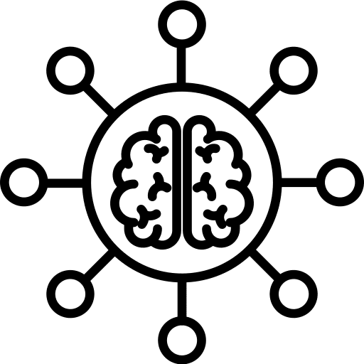 Network interface multimedia brain icon