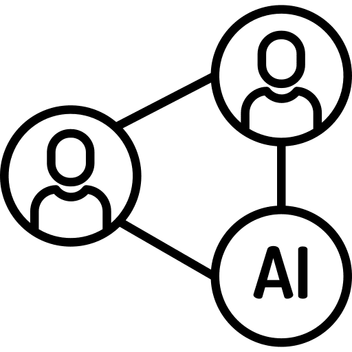 Networking artificial intelligence ai network icon