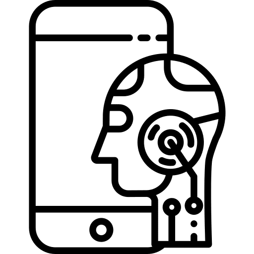 Bot robotic mobile phone technology icon