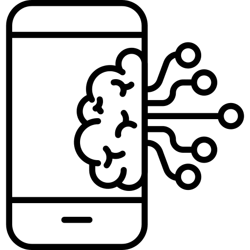 Brain electronics ai science fiction icon