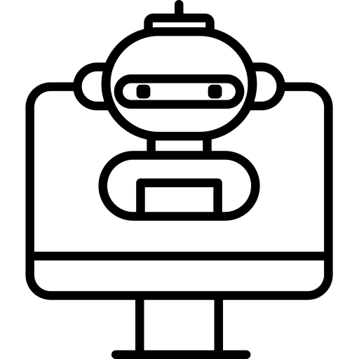 Computer robot computing electronics icon