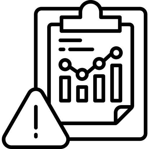 Data analysis sign warning business icon
