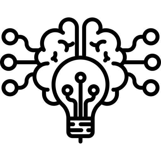 Idea illumination light bulb brain icon