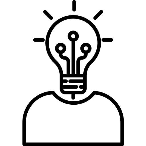 Innovation creative user education icon