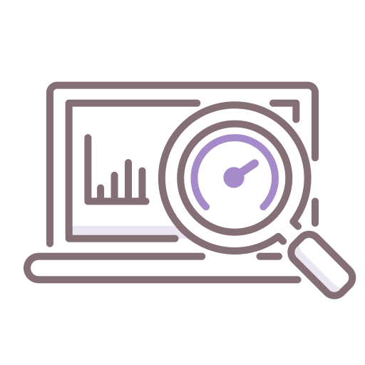 Kpi magnifying glass marketing analytics icon