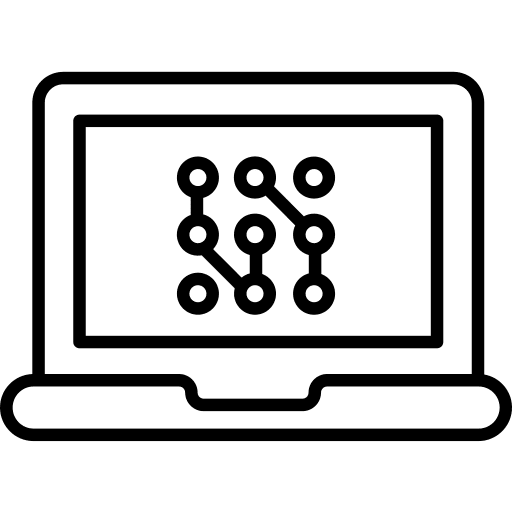 Laptop robotics ai electronics icon