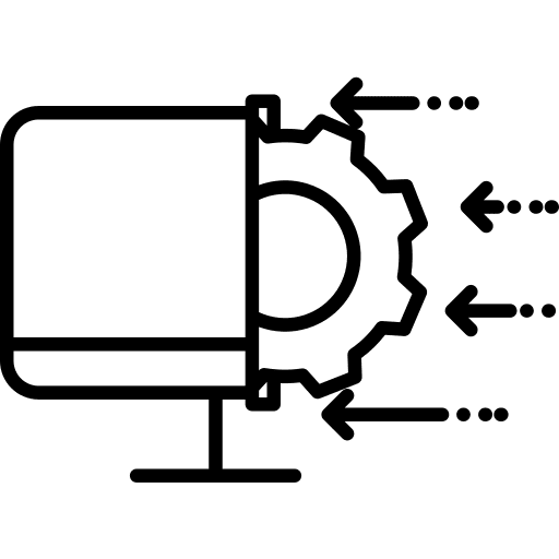Machine cogwheel gear process icon