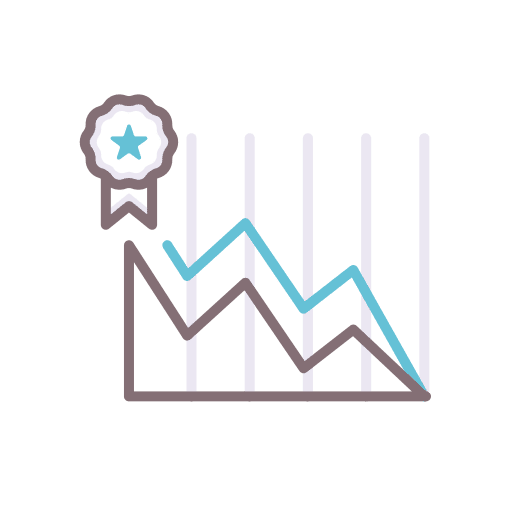 Brand line graph crisis business and finance icon