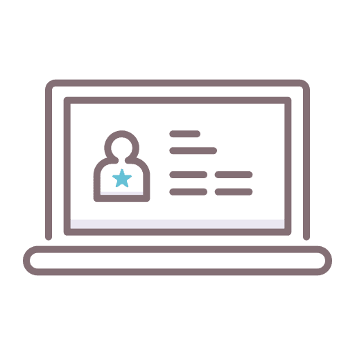 Buyer user star laptop icon