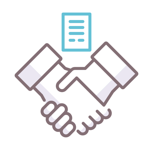 Contract negotiation gestures shake icon