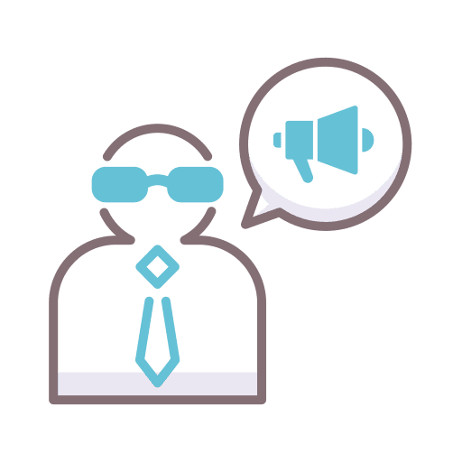 Influencer public relations megaphone pr icon