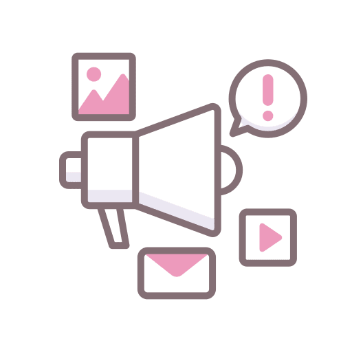 Marketing exclamation mark email megaphone icon
