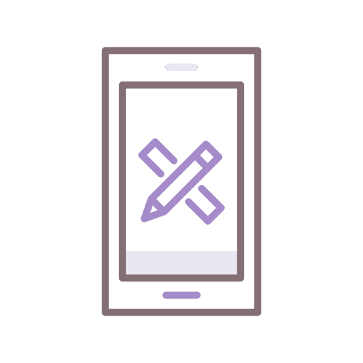 Design ruler mobile phone pen icon