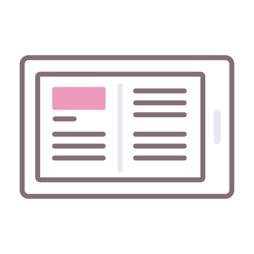 Ebook technology library study icon