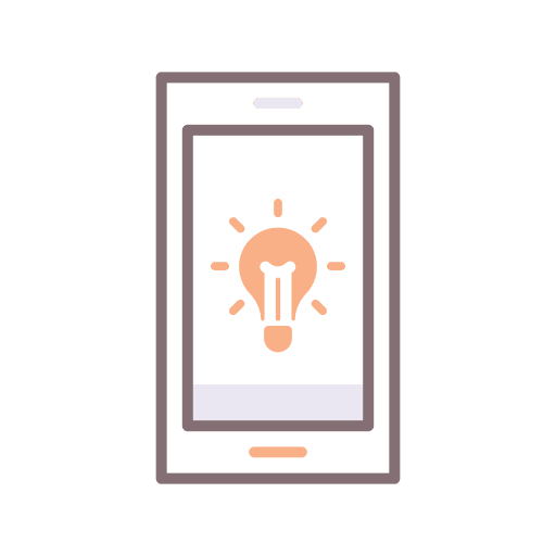 Light bulb app communications devices icon