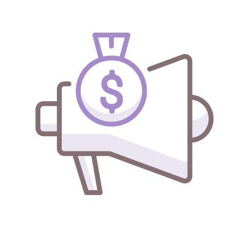 Marketing dollar budget marketing icon