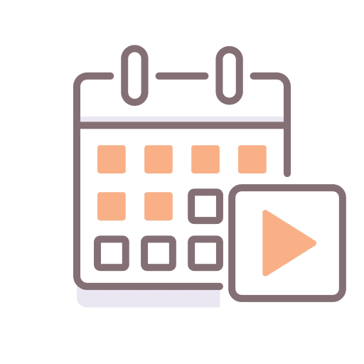 Media calendar media play button icon