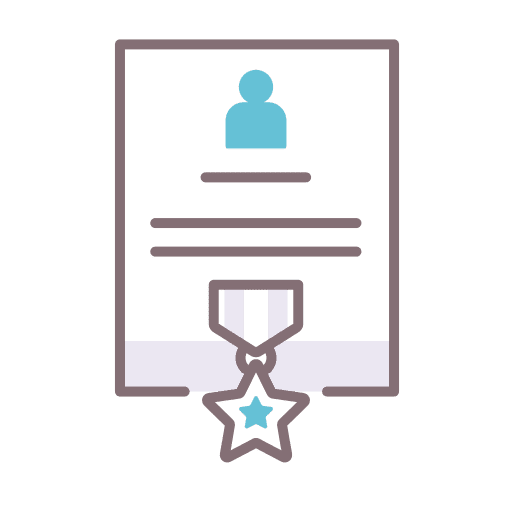 Certificate star diploma medal icon