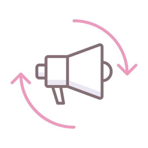 Marketing megaphone advert circular arrow icon