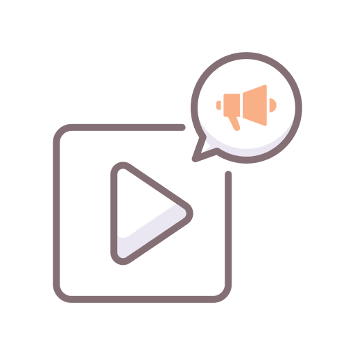 Video marketing music and multimedia ads video icon