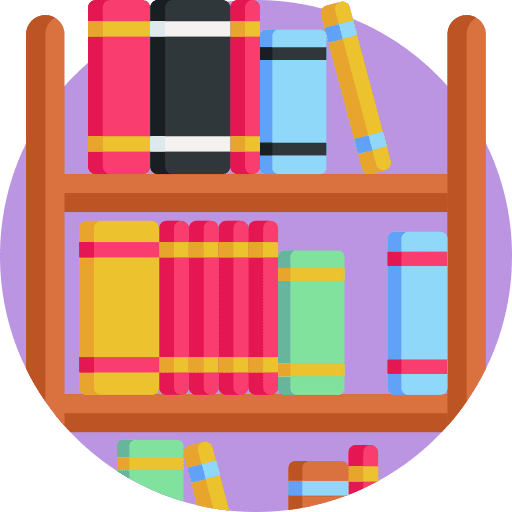 Library furniture library storage icon