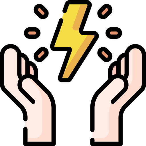 Energy empowerment energy hand icon